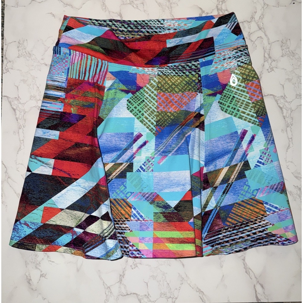 Dona Jo Skort Size 2 L Pickleball Tennis Golf Skirt Activewear Abstract 17"